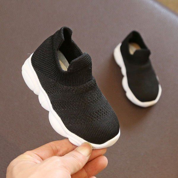 Spring 2019 new children's shoes knit socks children's sneakers baby soft soles baby bear shoes men's and women's mesh shoes