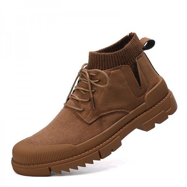 The new autumn men's fashion Martin boots leather outdoor leisure high top men's shoes retro men's boots overalls leather boots