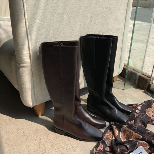 Dapaishow2019 new autumn winter south Korean proprietress with a straight boot thick heel knight thin boots woman