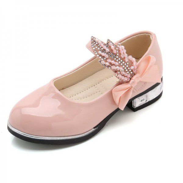 Girls' children's shoes wholesale 2019 spring and autumn new children's shoes shoes shoes children's Princess student performance single shoes
