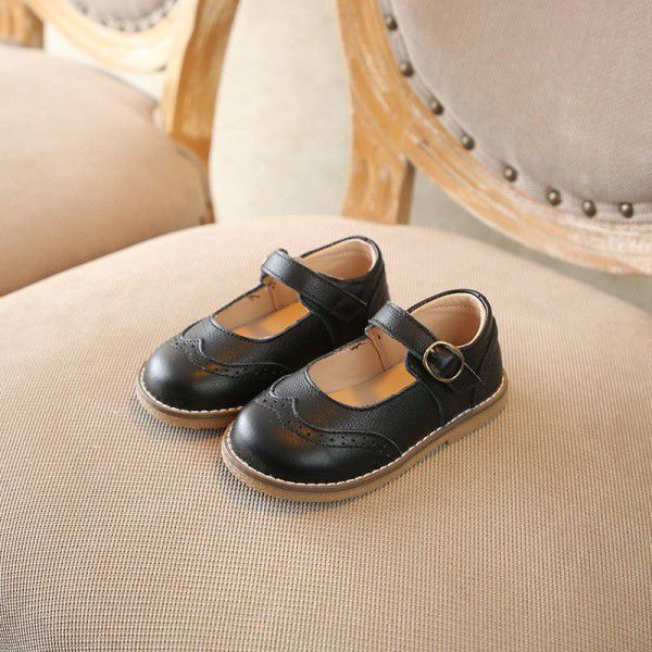 Children's shoes spring and autumn girls' shoes British style children's single shoes soft sole breathable leather baby shoes