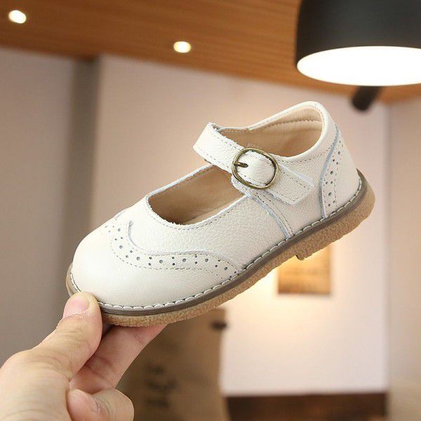 Children's shoes spring and autumn retro British girls' single shoes leather soft sole baby shoes Korean children's shoes
