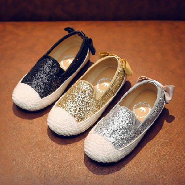 New spring and summer 2020 comfortable bow bright girl's single shoe casual shoes board shoes
