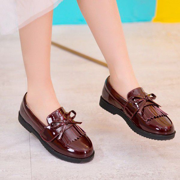 Girls' shoes spring 2020 new children's single shoes soft soled princess shoes British style black student performance shoes
