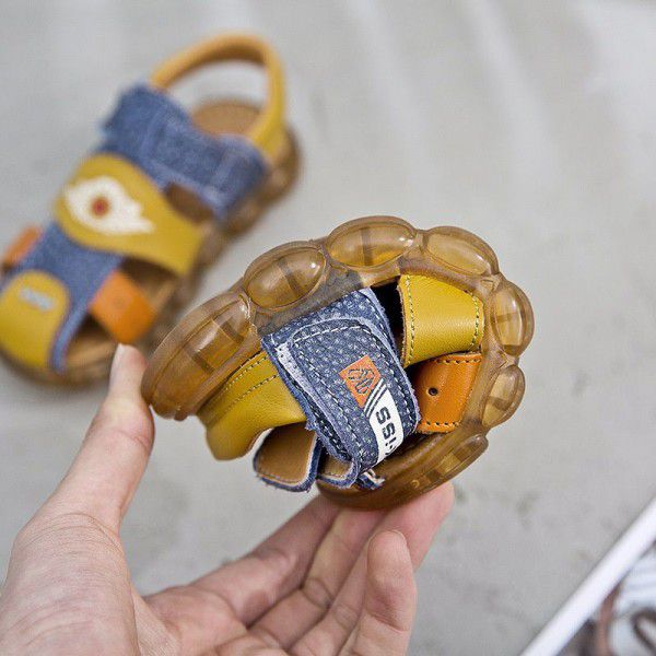 Manufacturer wholesale boys' Sandals New Kids' shoes in spring and summer 2019 children's leather sandals beach shoes