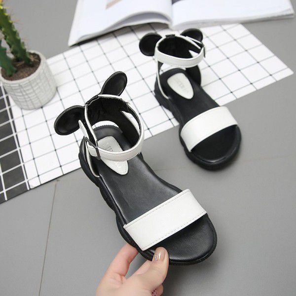 Girls' sandals 2020 new Korean summer fashion girls' shoes princess shoes children's sandals women's soft bottom Roman shoes