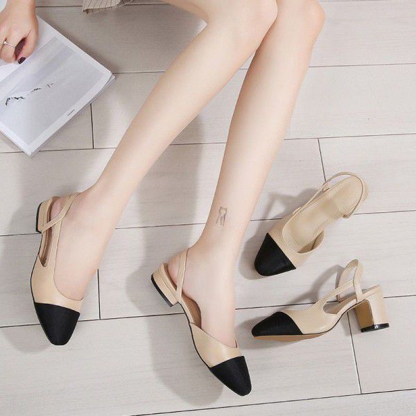 High heeled sandals, European and American cross-b...