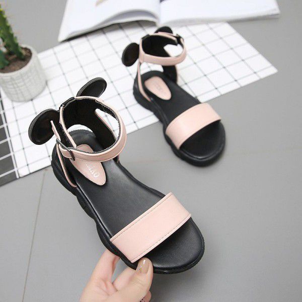 Girls' sandals 2020 new Korean summer fashion girls' shoes princess shoes children's sandals women's soft bottom Roman shoes