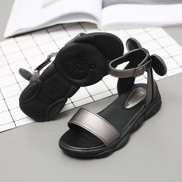 Girls' sandals 2020 new Korean summer fashion girls' shoes princess shoes children's sandals women's soft bottom Roman shoes