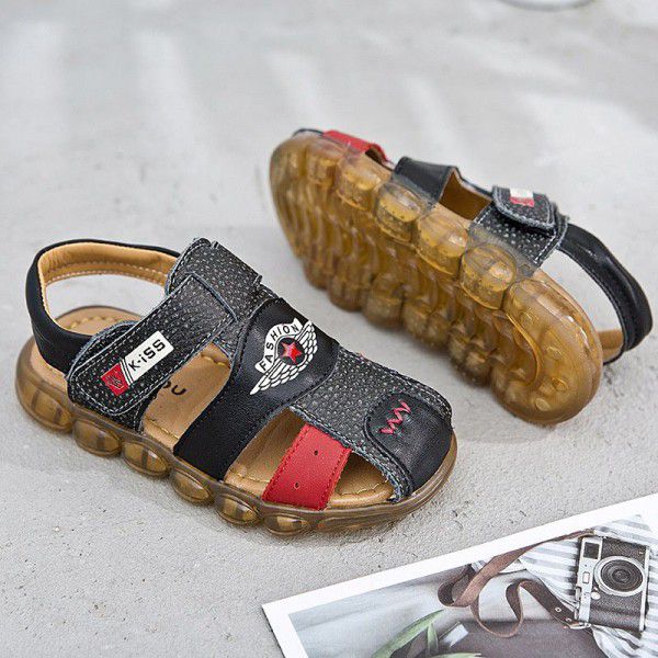 Manufacturer wholesale boys' Sandals New Kids' shoes in spring and summer 2019 children's leather sandals beach shoes