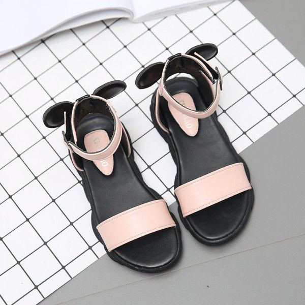 Girls' sandals 2020 new Korean summer fashion girls' shoes princess shoes children's sandals women's soft bottom Roman shoes