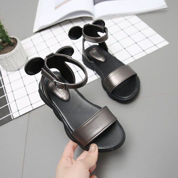 Girls' sandals 2020 new Korean summer fashion girls' shoes princess shoes children's sandals women's soft bottom Roman shoes