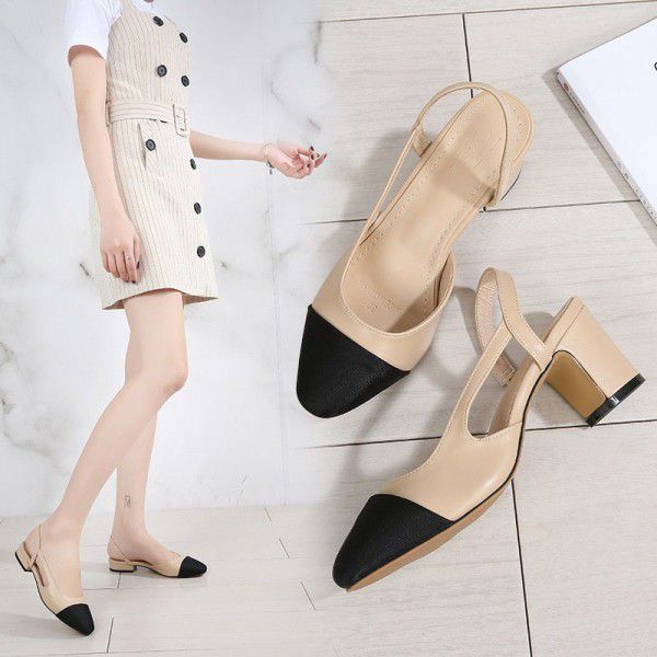 High heeled sandals, European and American cross-border popular women's high heeled summer sandals, Baotou sandals, women's foreign trade special supply source 1
