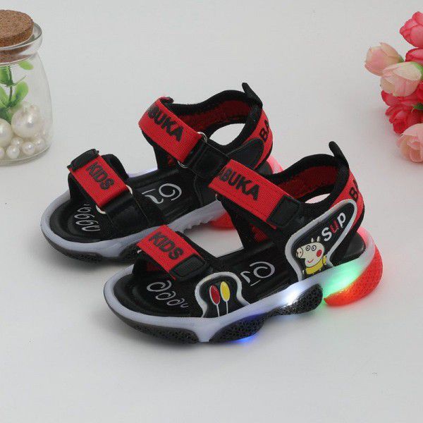 Children's shoes 2020 summer new boys' sandals baby shoes children's beach shoes flash girls' sandals wholesale