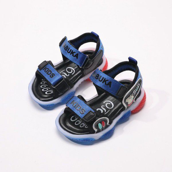 Children's shoes 2020 summer new boys' sandals baby shoes children's beach shoes flash girls' sandals wholesale