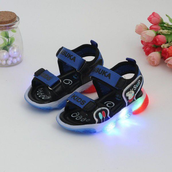 Children's shoes 2020 summer new boys' sandals baby shoes children's beach shoes flash girls' sandals wholesale