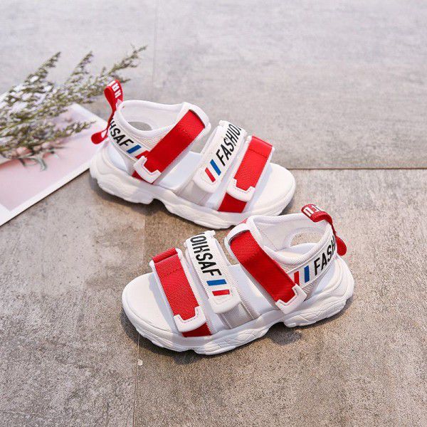 Children's sandals 2020 summer new children's shoes Korean boy's casual Ribbon Sandals girl's parent-child beach shoes