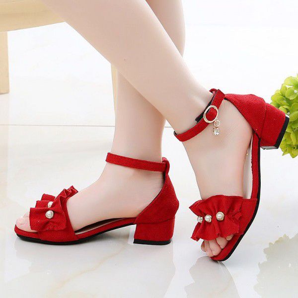 Girls' shoes sandals 2020 new fashion Korean summer high heels princess shoes for children
