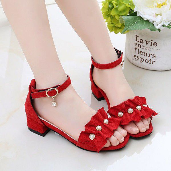 Girls' shoes sandals 2020 new fashion Korean summer high heels princess shoes for children
