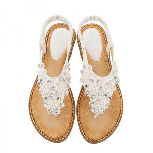 New Bohemian hand-made round head and toe sandals for women in 2019 summer
