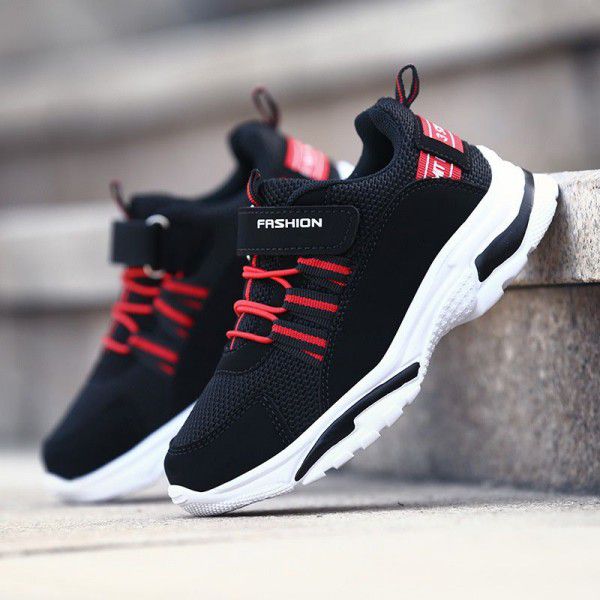 Boys' sneakers 2019 new fashion leisure breathable Korean spring shoes mesh children's spring and autumn middle school kids
