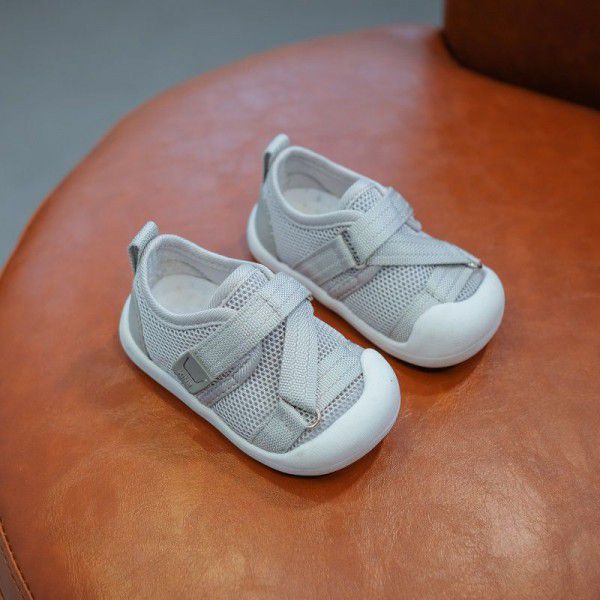 2020 summer new children's shoes 0-1-3-year-old baby's Webbing anti kicking Baotou sandals baby's soft bottom walking shoes