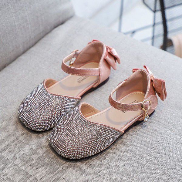 Wish popular summer girls' sandals full of bowknot princess shoes 2020 new summer Baotou sandals girls