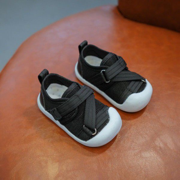 2020 summer new children's shoes 0-1-3-year-old baby's Webbing anti kicking Baotou sandals baby's soft bottom walking shoes