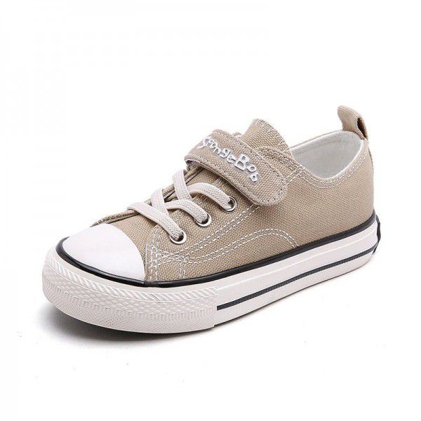 Sponge baby 2019 new versatile shoes breathable casual cloth shoes low top Velcro children's canvas shoes 7151