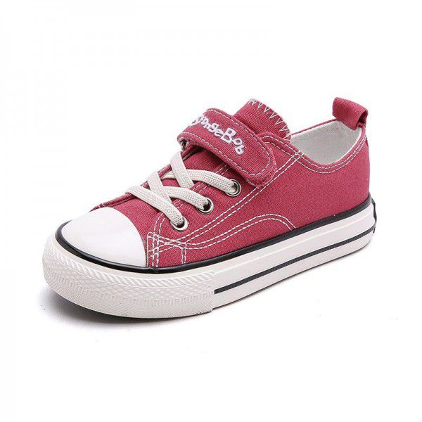 Sponge baby 2019 new versatile shoes breathable casual cloth shoes low top Velcro children's canvas shoes 7151