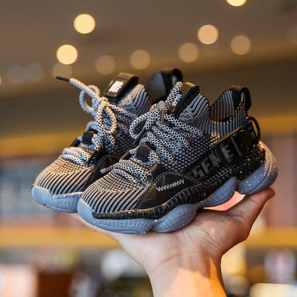 Children's shoes children's shoes autumn 2019 new breathable fly woven mesh surface fashion casual little boys' sports shoes
