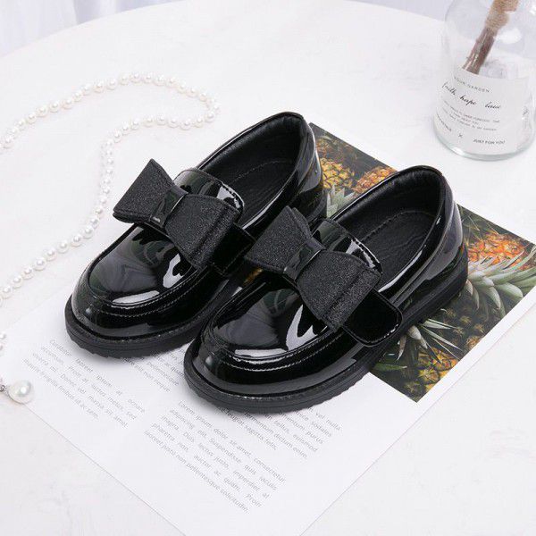 Girls' shoes spring 2020 new children's single shoes soft soled princess shoes British style black student performance shoes
