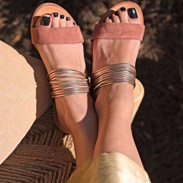 Flat bottomed women's sandals 2019 new quick sale women's shoes from wish Amazon direct sale of large slipper women's manufacturers
