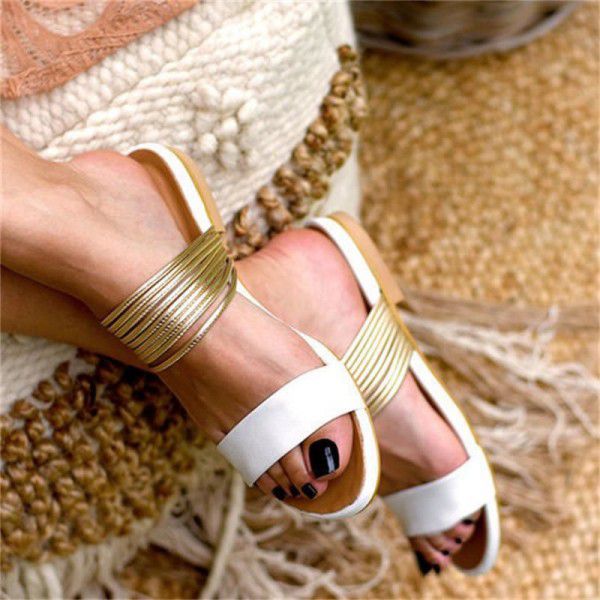 Flat bottomed women's sandals 2019 new quick sale women's shoes from wish Amazon direct sale of large slipper women's manufacturers
