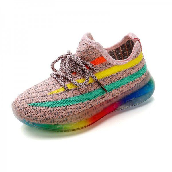 Children's sports shoes spring and summer 2020 new baby rainbow coconut SHOES GIRLS mesh breathable boys' shoe trend