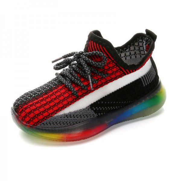 Children's sports shoes spring and summer 2020 new baby rainbow coconut SHOES GIRLS mesh breathable boys' shoe trend