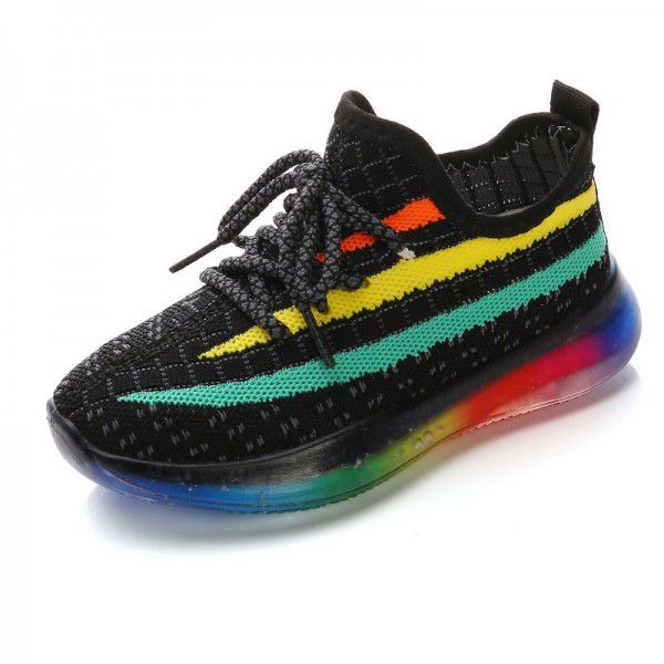 Children's sports shoes spring and summer 2020 new baby rainbow coconut SHOES GIRLS mesh breathable boys' shoe trend