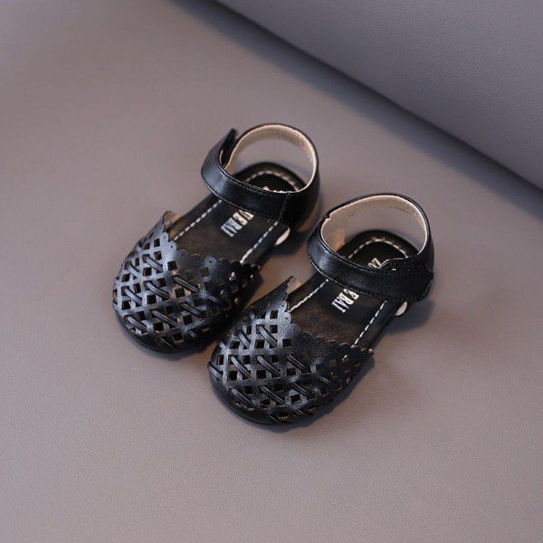 Girls' knitting shoes 2020 summer new baby shoes Korean hollow princess shoes Soft Sole Baby walking shoes
