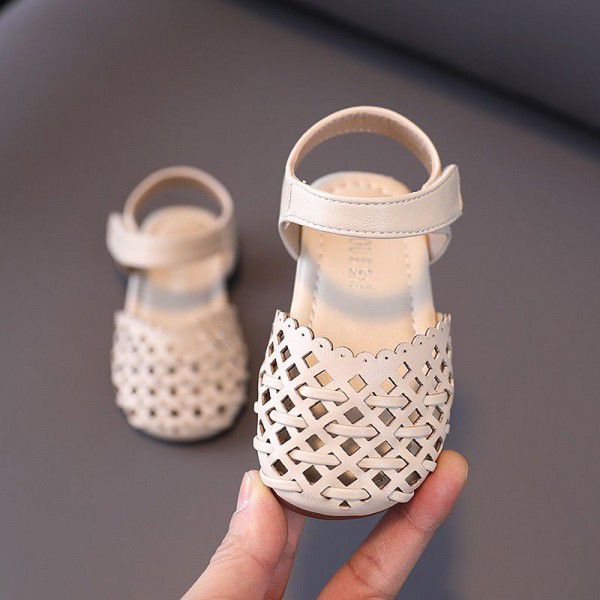 Girls' knitting shoes 2020 summer new baby shoes Korean hollow princess shoes Soft Sole Baby walking shoes
