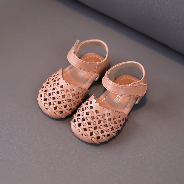 Girls' knitting shoes 2020 summer new baby shoes Korean hollow princess shoes Soft Sole Baby walking shoes
