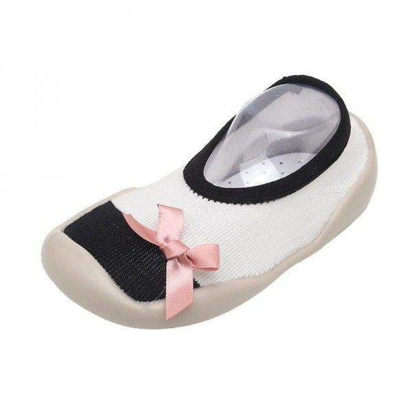 Mipaixing girls' walking shoes non slip Soft Sole Baby floor shoes bowknot indoor baby socks shoes outdoor spring and summer
