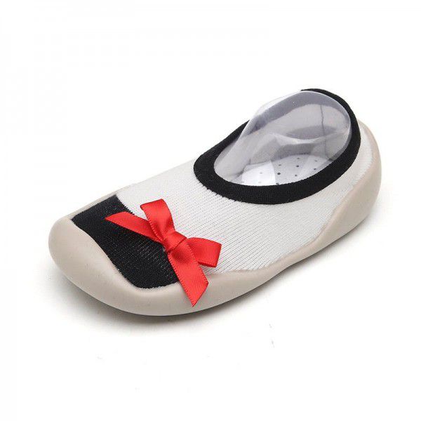 Mipaixing girls' walking shoes non slip Soft Sole Baby floor shoes bowknot indoor baby socks shoes outdoor spring and summer
