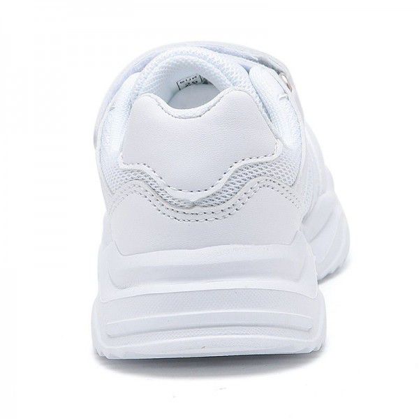 Children's sports shoes mesh breathable ultra light white student wave shoes antiskid wear-resistant middle and large children's white shoes spring and summer