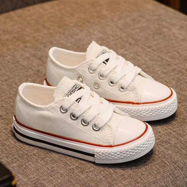 Classic children's canvas shoes breathable boys' casual board shoes girls' low top single shoes Korean baby students' fashion shoes