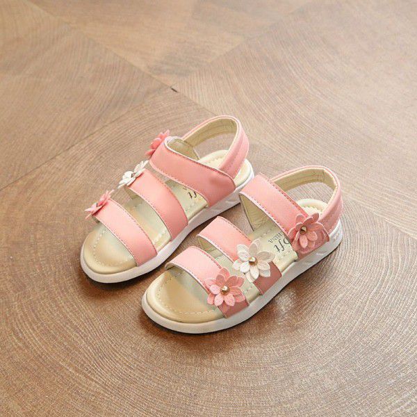 Children's sandals 2020 summer new girls' sandals flower princess shoes student Roman shoes