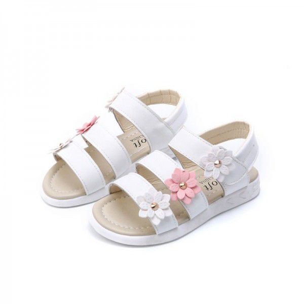 Children's sandals 2020 summer new girls' sandals flower princess shoes student Roman shoes