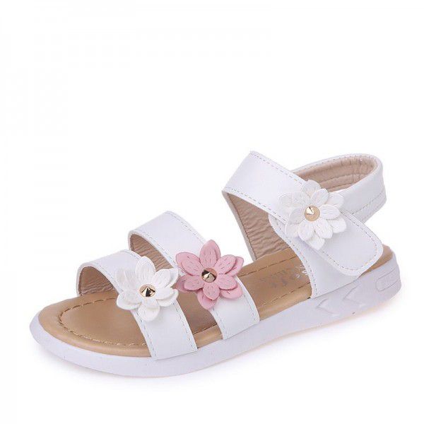 Children's sandals 2020 summer new girls' sandals flower princess shoes student Roman shoes