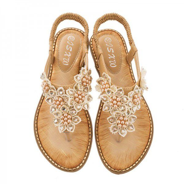 New Bohemian hand-made round head and toe sandals for women in 2019 summer
