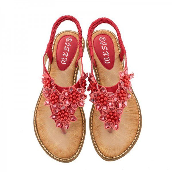 New Bohemian hand-made round head and toe sandals for women in 2019 summer
