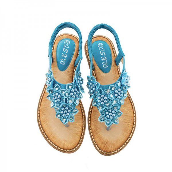 New Bohemian hand-made round head and toe sandals for women in 2019 summer
